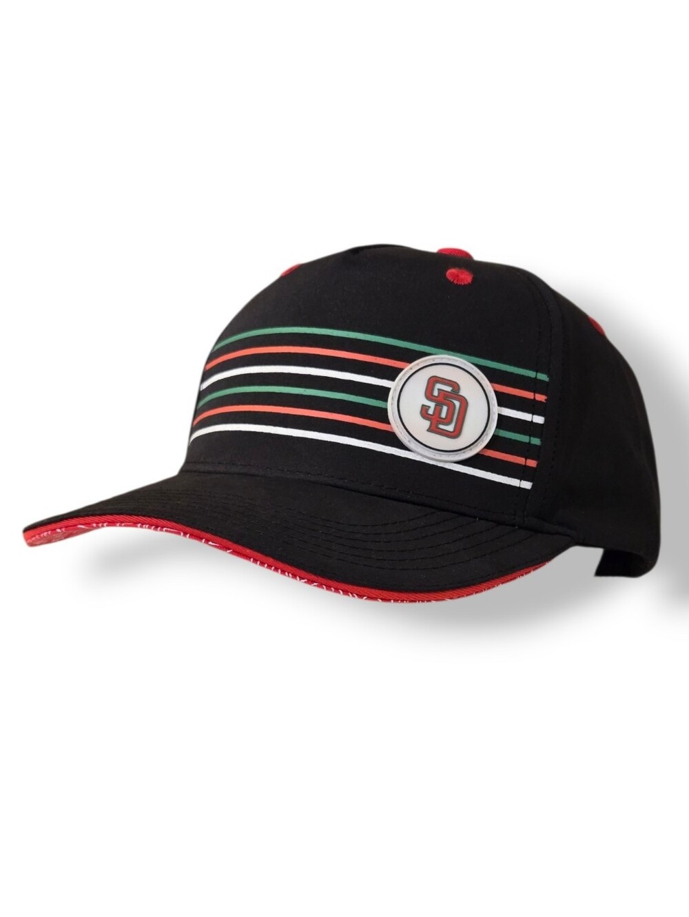 SAN DIEGO PADRES ITALIAN HERITAGE Hat GAME NIGHT CAP 2024 red white green Stripe